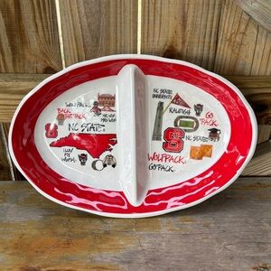 North Carolina State Wolfpack Melamine Divided Serving Tray Size 16 1/2”L